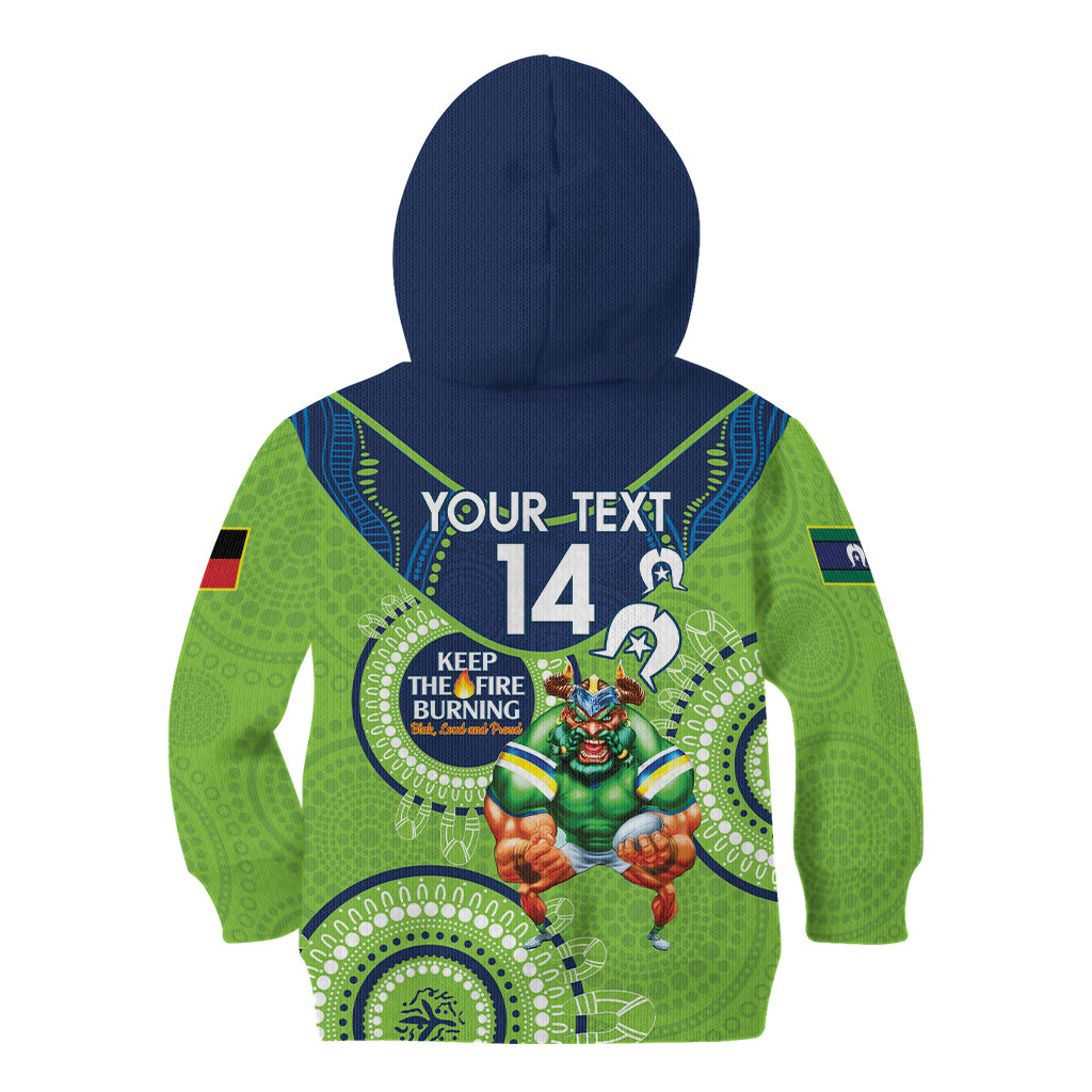 Custom NRL Raiders NAIDOC Week Kid Hoodie Keep The Fire Burning Indigenous Art