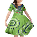 Custom NRL Raiders NAIDOC Week Kid Short Sleeve Dress Keep The Fire Burning Indigenous Art