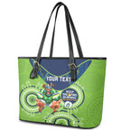 Custom NRL Raiders NAIDOC Week Leather Tote Bag Keep The Fire Burning Indigenous Art