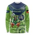 Custom NRL Raiders NAIDOC Week Long Sleeve Shirt Keep The Fire Burning Indigenous Art