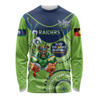 Custom NRL Raiders NAIDOC Week Long Sleeve Shirt Keep The Fire Burning Indigenous Art
