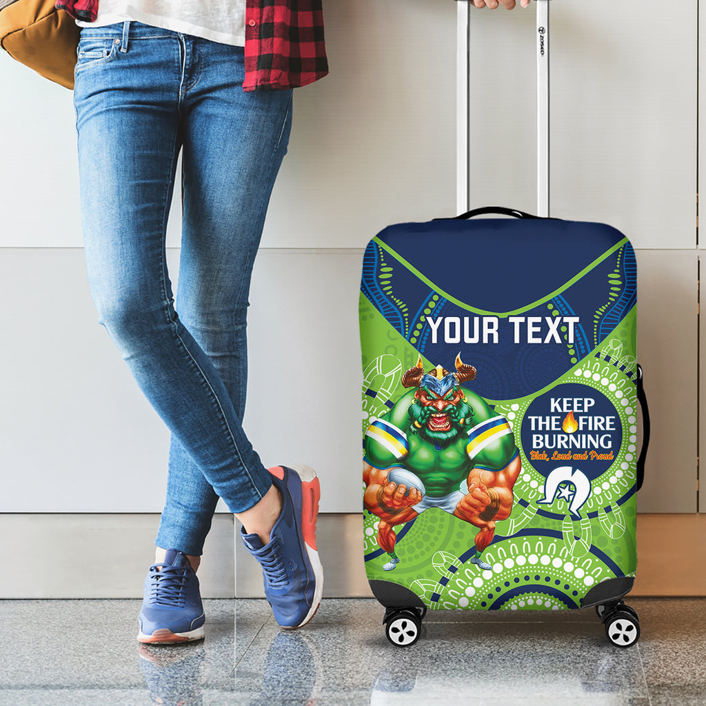 Custom NRL Raiders NAIDOC Week Luggage Cover Keep The Fire Burning Indigenous Art