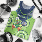 Custom NRL Raiders NAIDOC Week Men Tank Top Keep The Fire Burning Indigenous Art