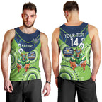 Custom NRL Raiders NAIDOC Week Men Tank Top Keep The Fire Burning Indigenous Art