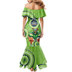 Custom NRL Raiders NAIDOC Week Mermaid Dress Keep The Fire Burning Indigenous Art