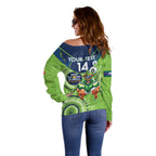 Custom NRL Raiders NAIDOC Week Off Shoulder Sweater Keep The Fire Burning Indigenous Art