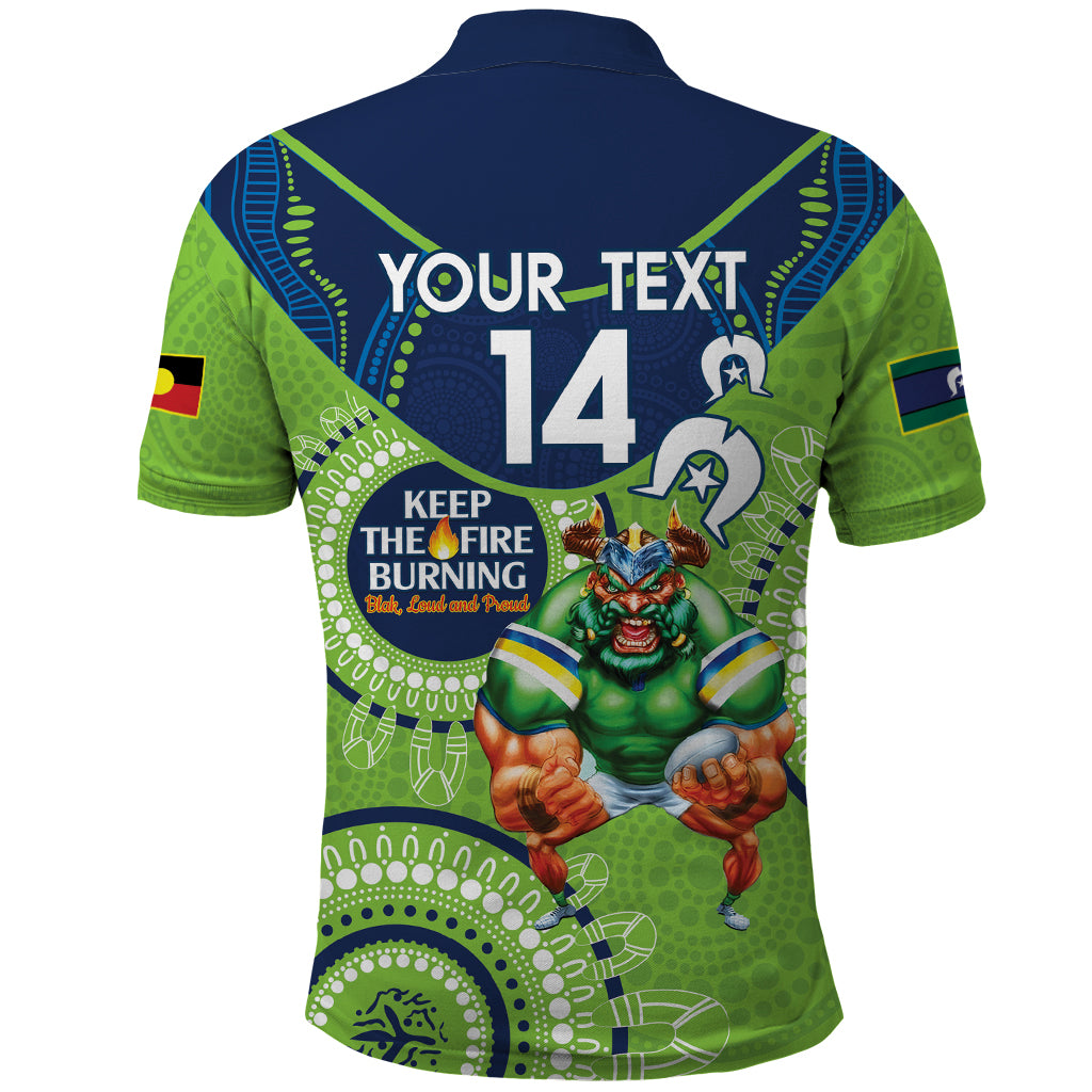 Custom NRL Raiders NAIDOC Week Polo Shirt Keep The Fire Burning Indigenous Art