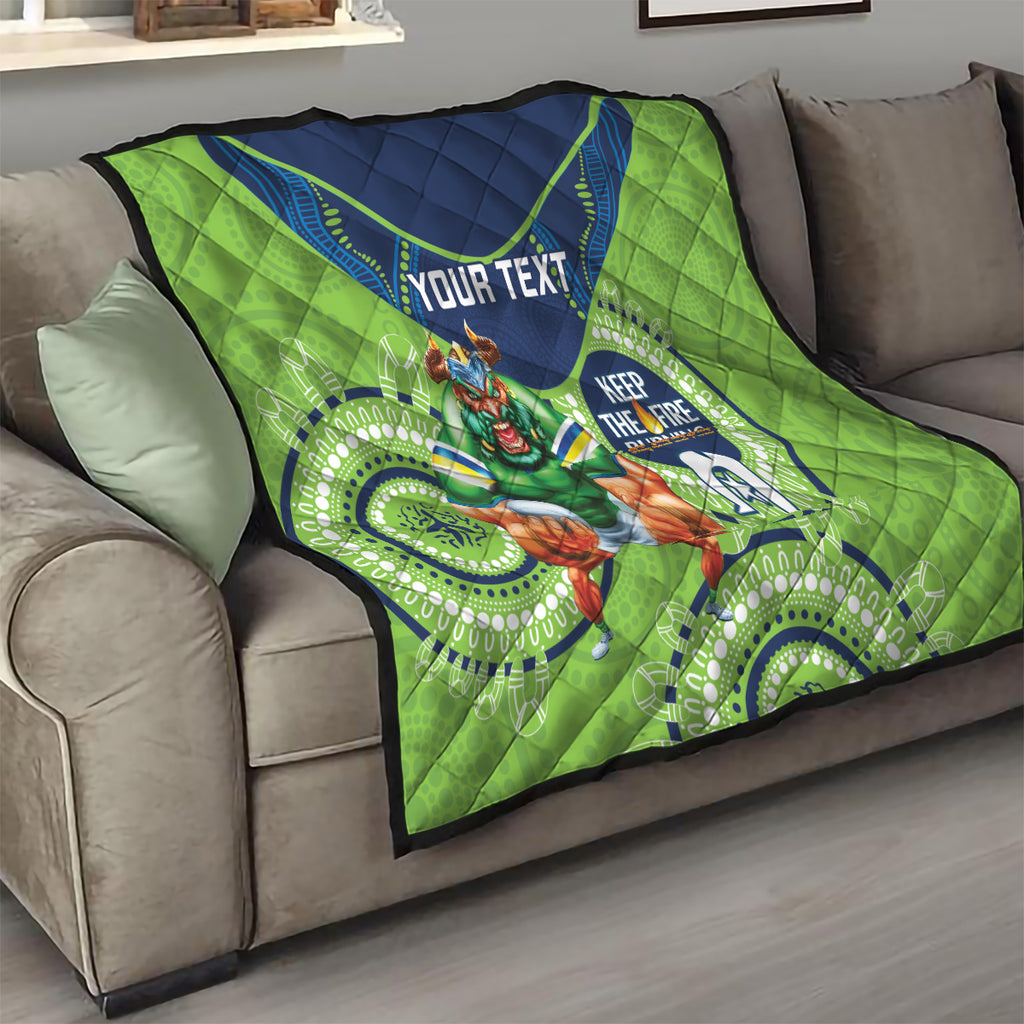 Custom NRL Raiders NAIDOC Week Quilt Keep The Fire Burning Indigenous Art