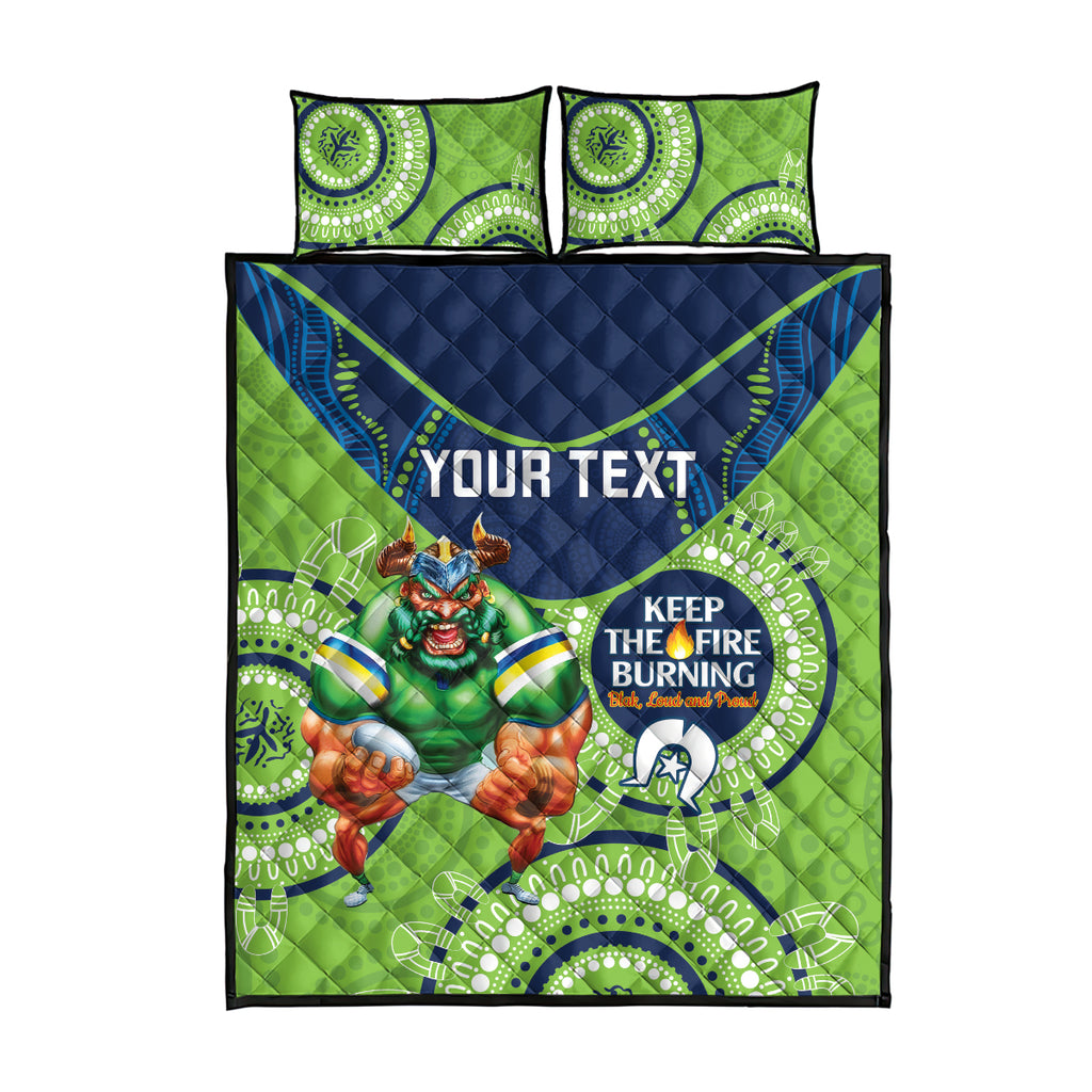 Custom NRL Raiders NAIDOC Week Quilt Bed Set Keep The Fire Burning Indigenous Art