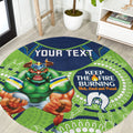 Custom NRL Raiders NAIDOC Week Round Carpet Keep The Fire Burning Indigenous Art