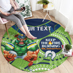 Custom NRL Raiders NAIDOC Week Round Carpet Keep The Fire Burning Indigenous Art