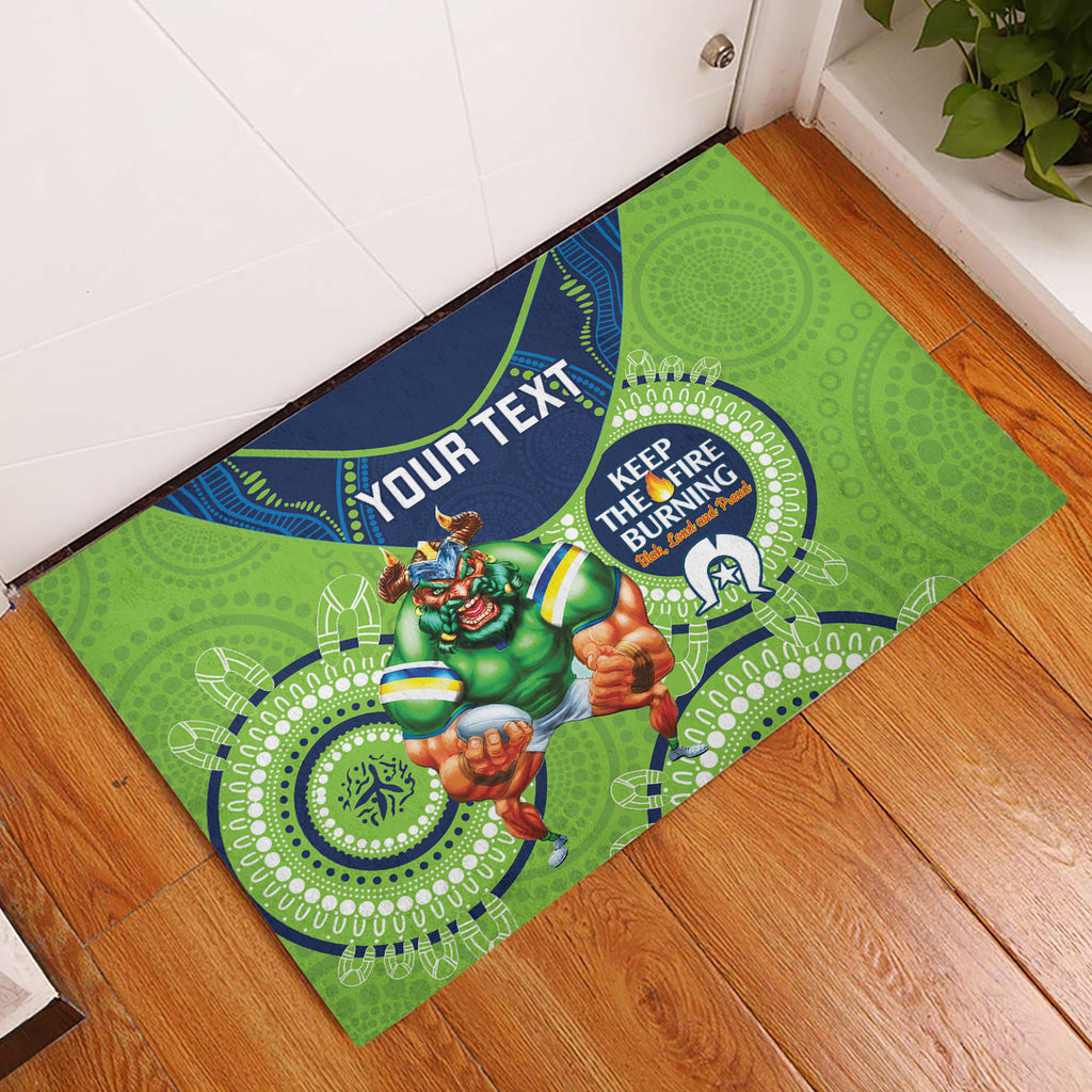 Custom NRL Raiders NAIDOC Week Rubber Doormat Keep The Fire Burning Indigenous Art