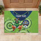 Custom NRL Raiders NAIDOC Week Rubber Doormat Keep The Fire Burning Indigenous Art