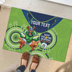 Custom NRL Raiders NAIDOC Week Rubber Doormat Keep The Fire Burning Indigenous Art