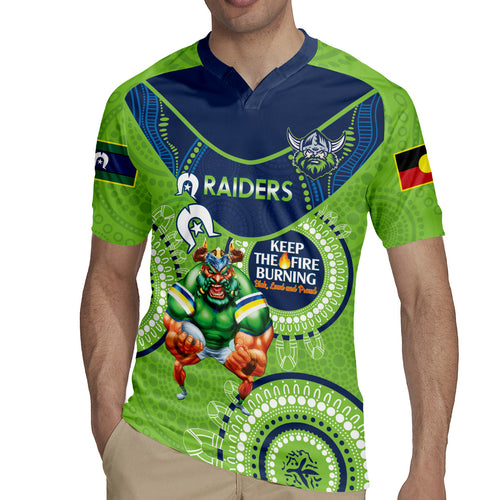 Custom NRL Raiders NAIDOC Week Rugby Jersey Keep The Fire Burning Indigenous Art