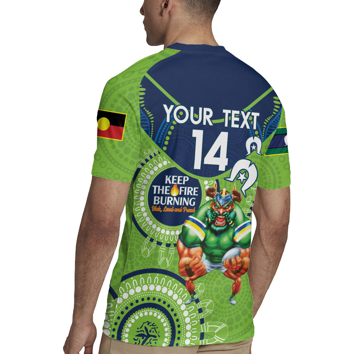 Custom NRL Raiders NAIDOC Week Rugby Jersey Keep The Fire Burning Indigenous Art
