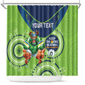 Custom NRL Raiders NAIDOC Week Shower Curtain Keep The Fire Burning Indigenous Art