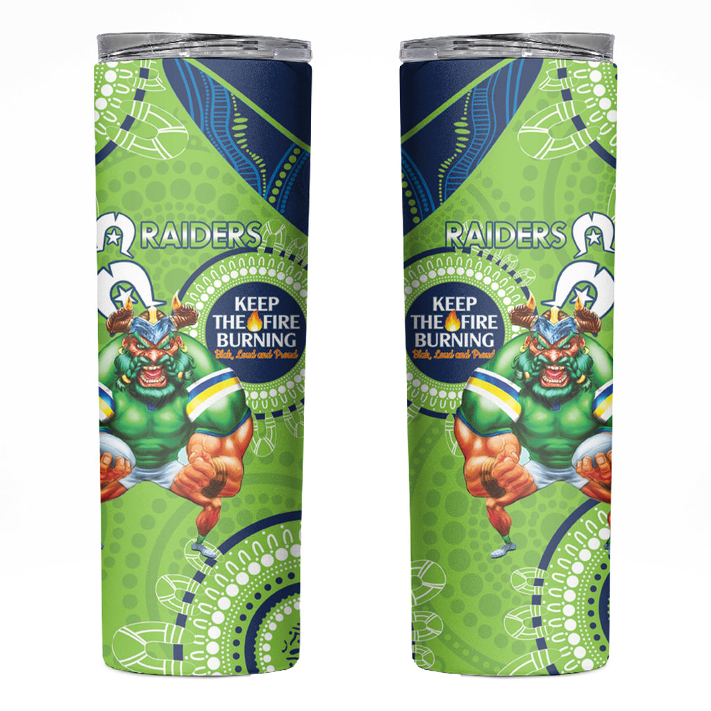 NRL Raiders NAIDOC Week Skinny Tumbler Keep The Fire Burning Indigenous Art
