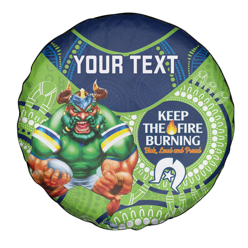 Custom NRL Raiders NAIDOC Week Spare Tire Cover Keep The Fire Burning Indigenous Art