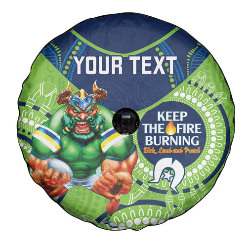 Custom NRL Raiders NAIDOC Week Spare Tire Cover Keep The Fire Burning Indigenous Art