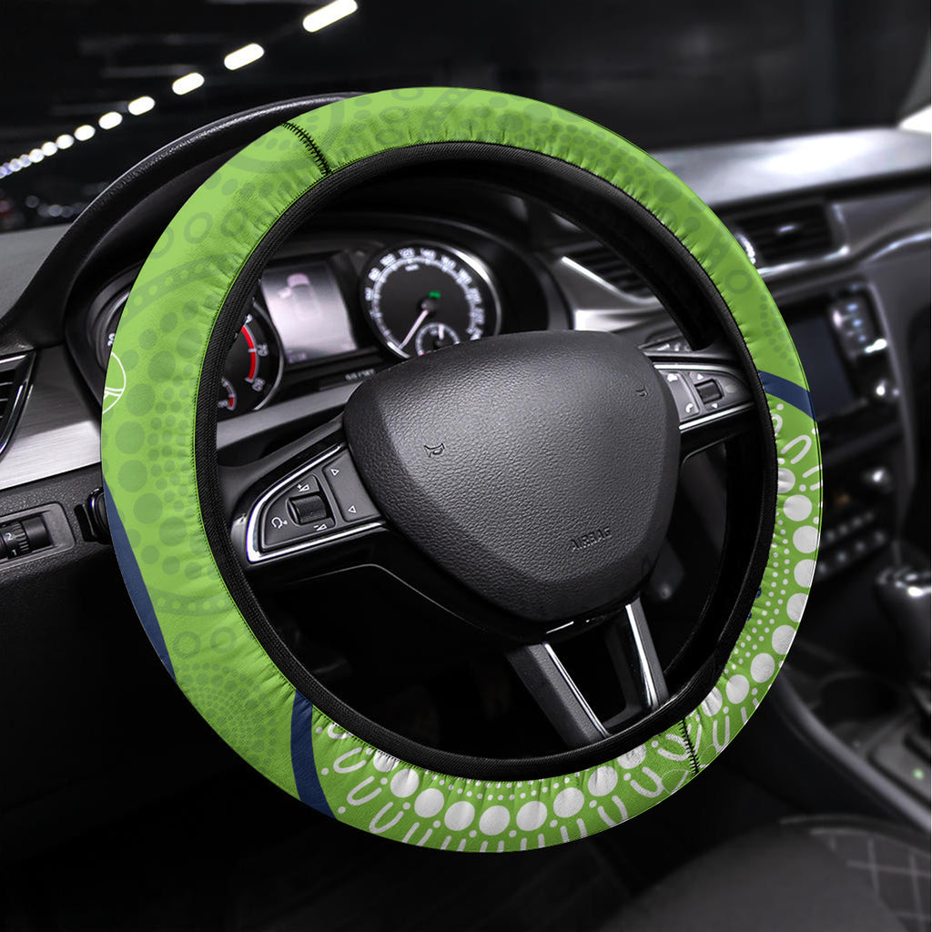NRL Raiders NAIDOC Week Steering Wheel Cover Keep The Fire Burning Indigenous Art