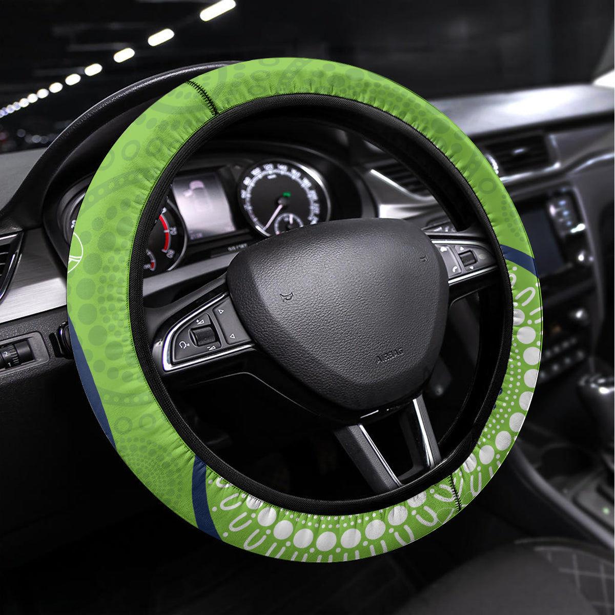 NRL Raiders NAIDOC Week Steering Wheel Cover Keep The Fire Burning Indigenous Art