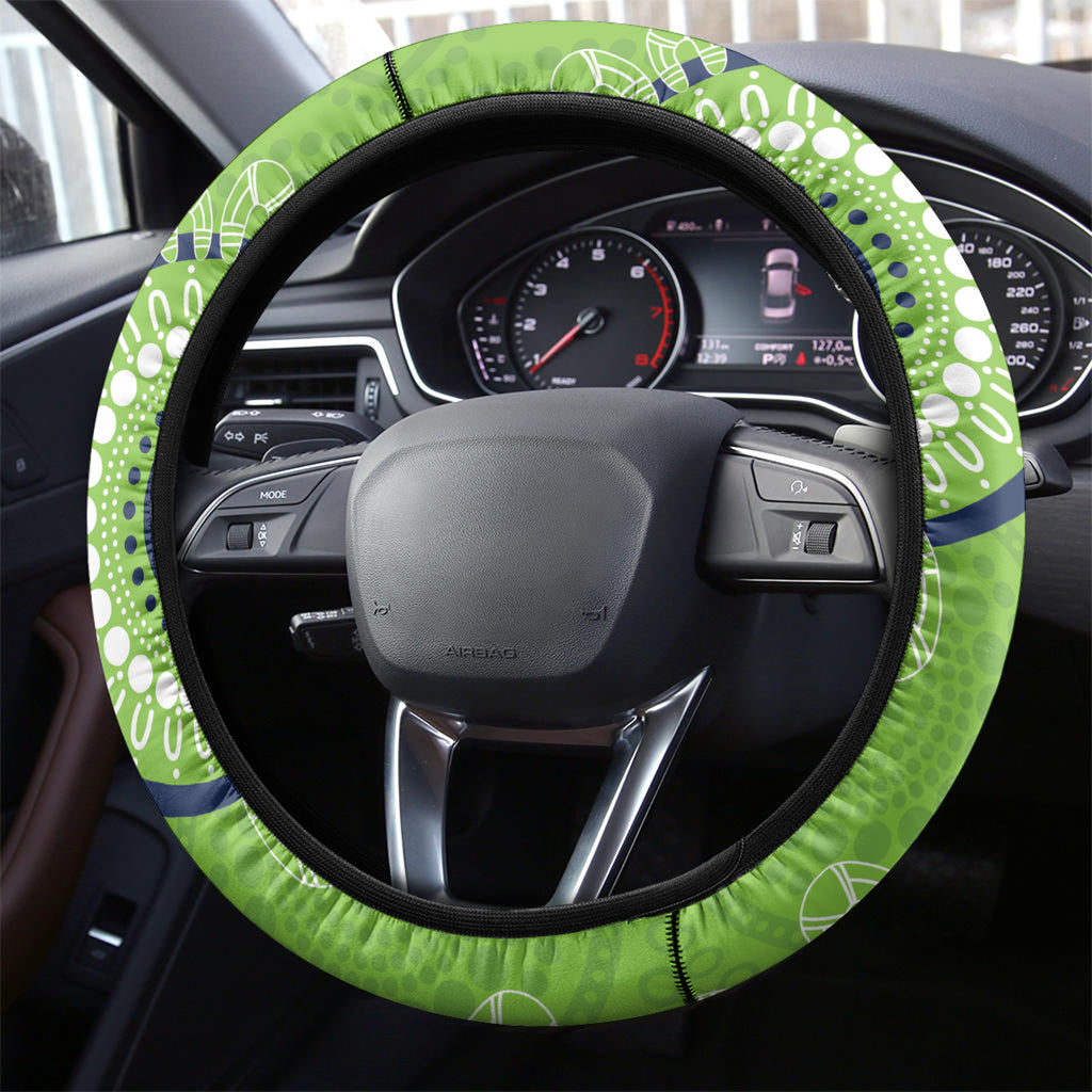 NRL Raiders NAIDOC Week Steering Wheel Cover Keep The Fire Burning Indigenous Art