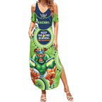 Custom NRL Raiders NAIDOC Week Summer Maxi Dress Keep The Fire Burning Indigenous Art