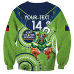 Custom NRL Raiders NAIDOC Week Sweatshirt Keep The Fire Burning Indigenous Art