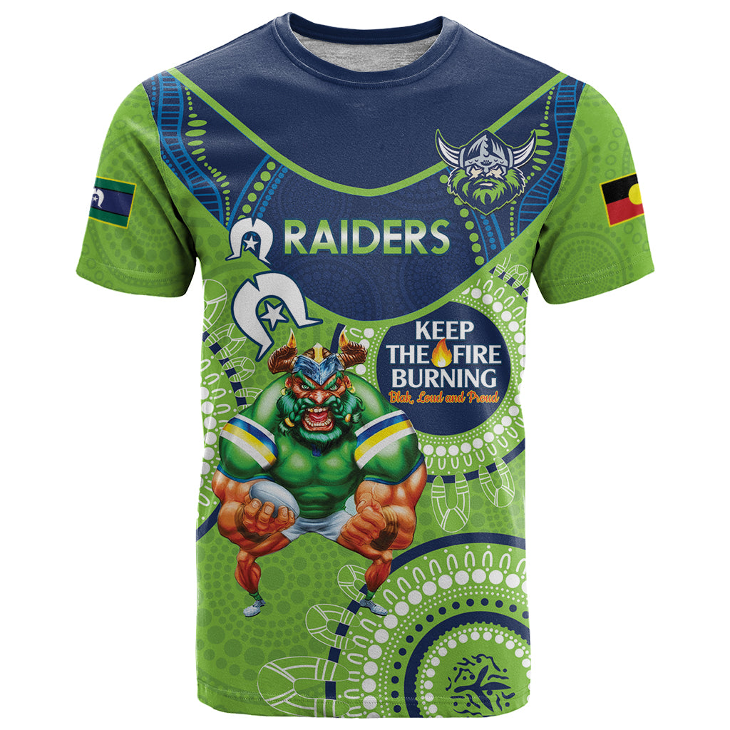 Custom NRL Raiders NAIDOC Week T Shirt Keep The Fire Burning Indigenous Art