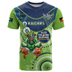 Custom NRL Raiders NAIDOC Week T Shirt Keep The Fire Burning Indigenous Art