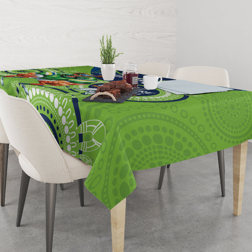 Custom NRL Raiders NAIDOC Week Tablecloth Keep The Fire Burning Indigenous Art