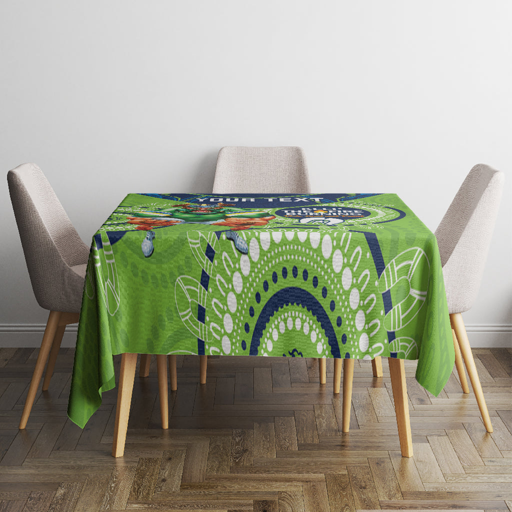 Custom NRL Raiders NAIDOC Week Tablecloth Keep The Fire Burning Indigenous Art