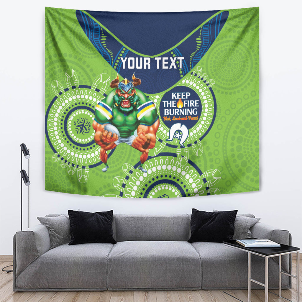 Custom NRL Raiders NAIDOC Week Tapestry Keep The Fire Burning Indigenous Art