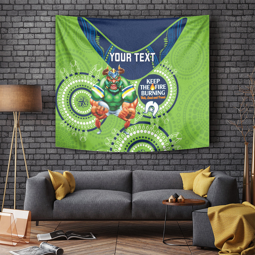 Custom NRL Raiders NAIDOC Week Tapestry Keep The Fire Burning Indigenous Art