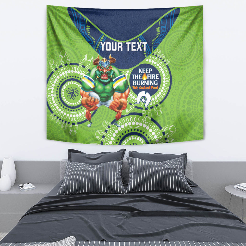 Custom NRL Raiders NAIDOC Week Tapestry Keep The Fire Burning Indigenous Art