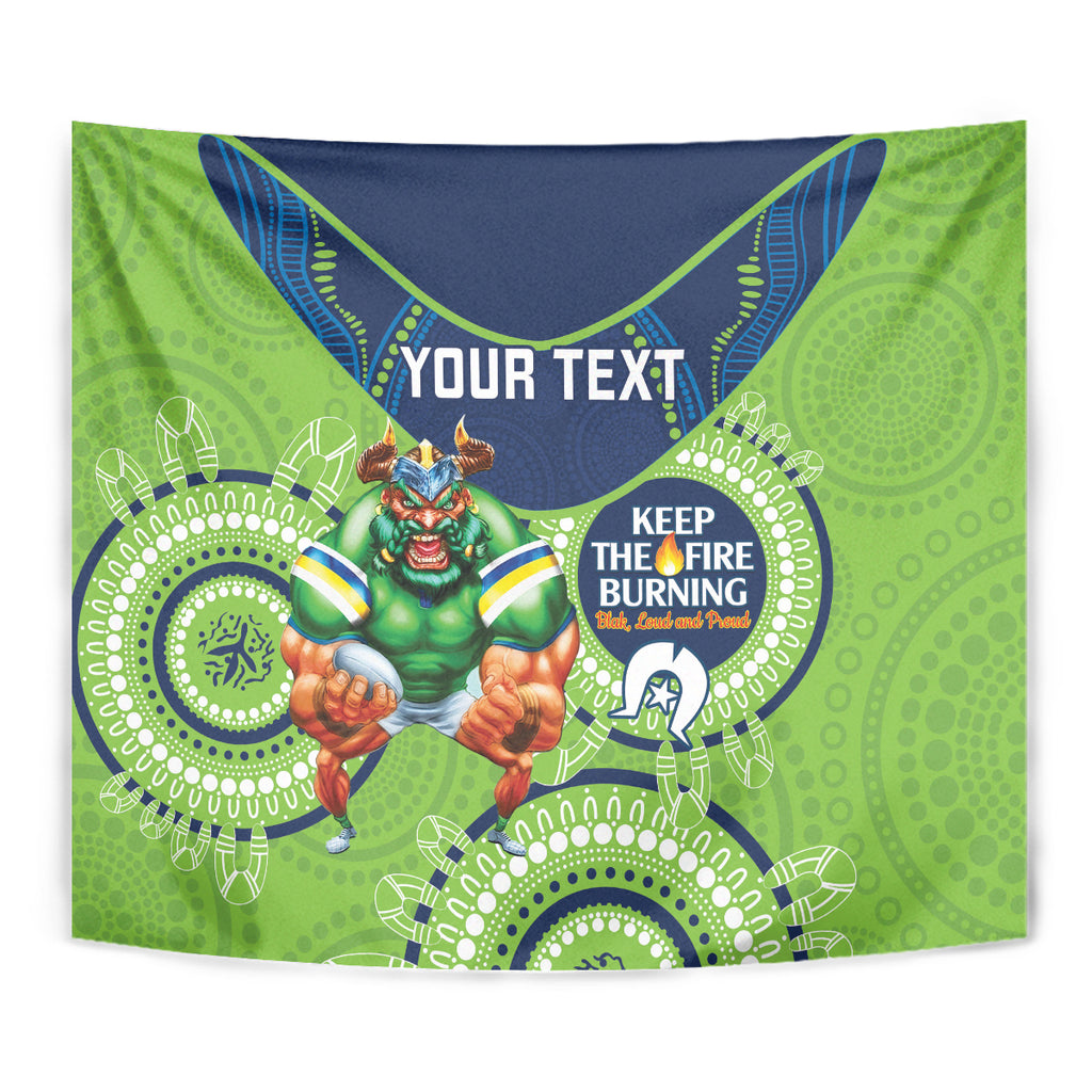 Custom NRL Raiders NAIDOC Week Tapestry Keep The Fire Burning Indigenous Art