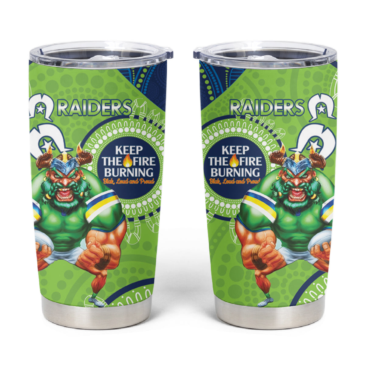 NRL Raiders NAIDOC Week Tumbler Cup Keep The Fire Burning Indigenous Art