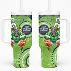 NRL Raiders NAIDOC Week Tumbler With Handle Keep The Fire Burning Indigenous Art