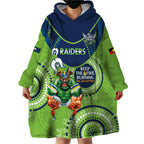 Custom NRL Raiders NAIDOC Week Wearable Blanket Hoodie Keep The Fire Burning Indigenous Art