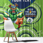Custom NRL Raiders NAIDOC Week Window Curtain Keep The Fire Burning Indigenous Art