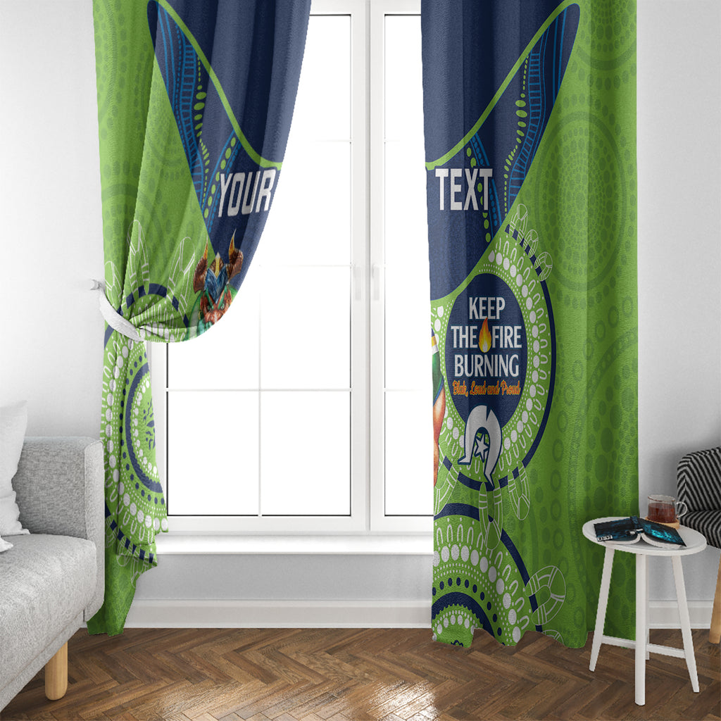 Custom NRL Raiders NAIDOC Week Window Curtain Keep The Fire Burning Indigenous Art