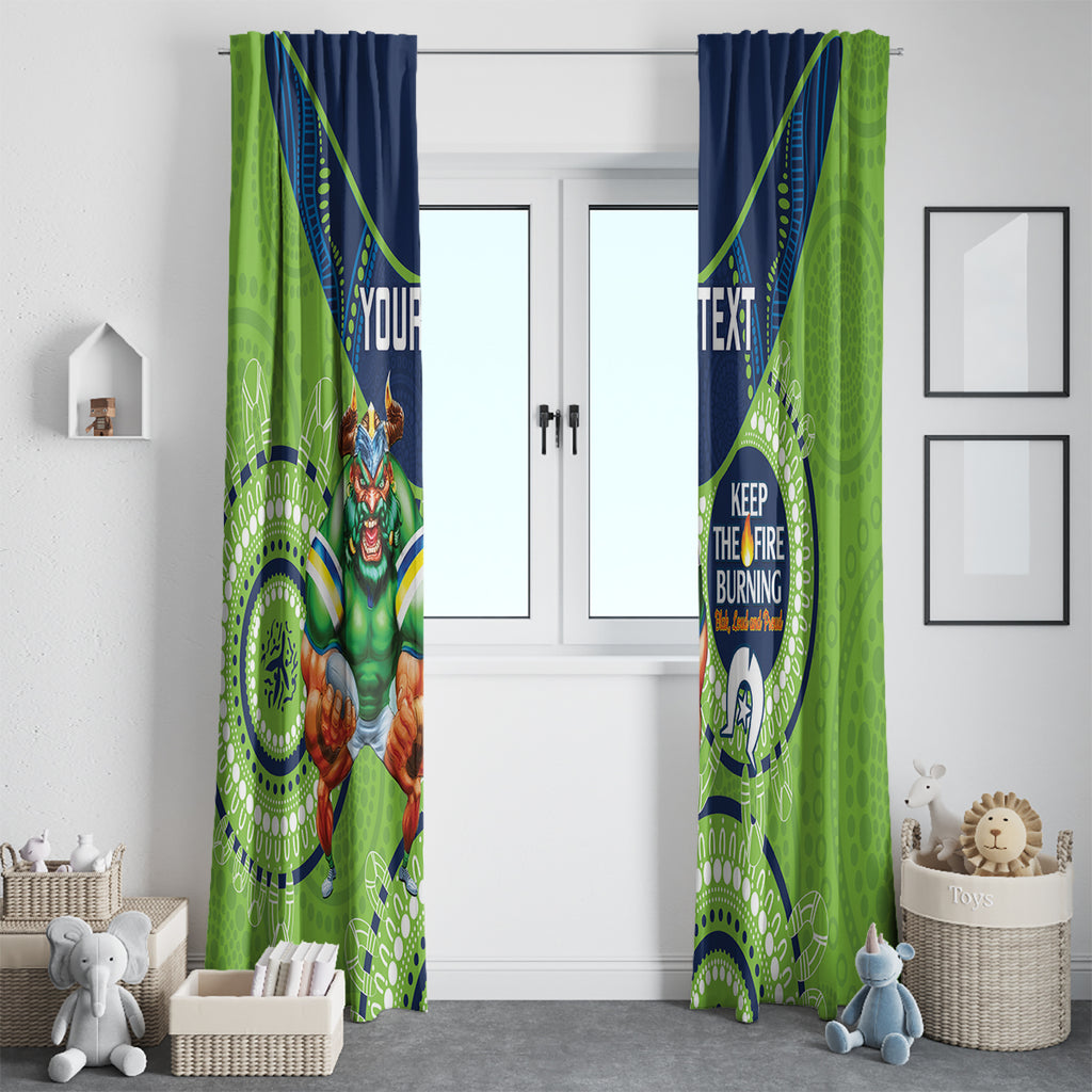 Custom NRL Raiders NAIDOC Week Window Curtain Keep The Fire Burning Indigenous Art
