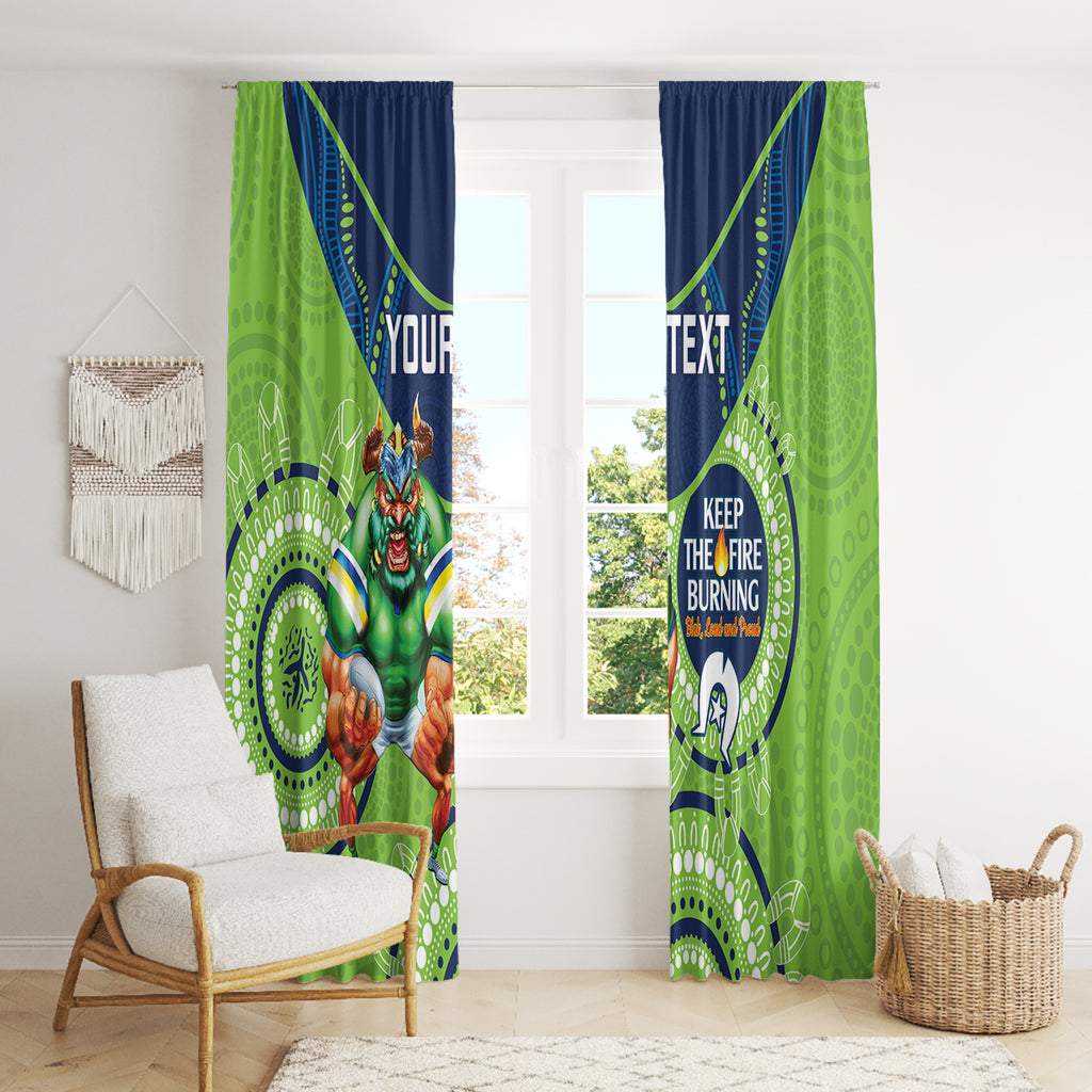 Custom NRL Raiders NAIDOC Week Window Curtain Keep The Fire Burning Indigenous Art