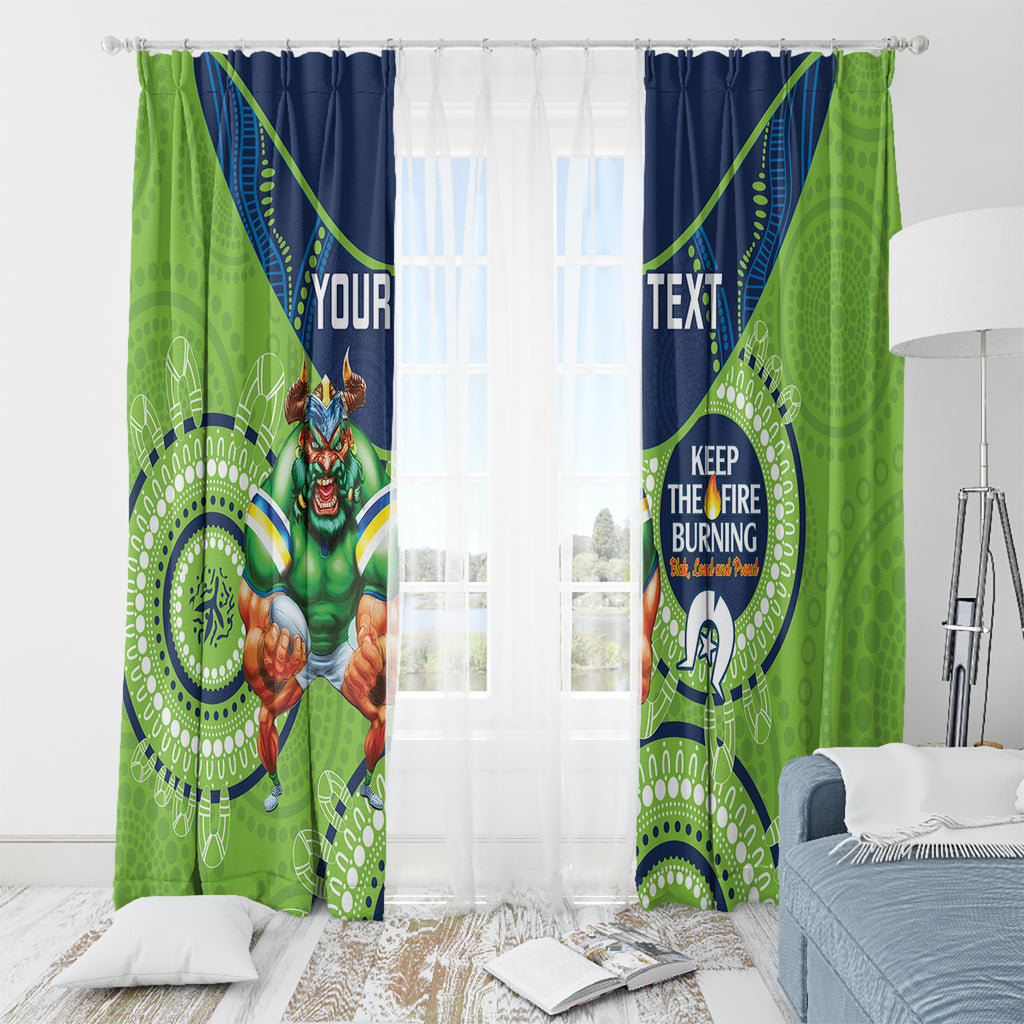 Custom NRL Raiders NAIDOC Week Window Curtain Keep The Fire Burning Indigenous Art