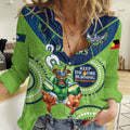 Custom NRL Raiders NAIDOC Week Women Casual Shirt Keep The Fire Burning Indigenous Art
