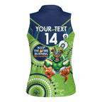Custom NRL Raiders NAIDOC Week Women Sleeveless Polo Shirt Keep The Fire Burning Indigenous Art