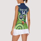Custom NRL Raiders NAIDOC Week Women Sleeveless Polo Shirt Keep The Fire Burning Indigenous Art