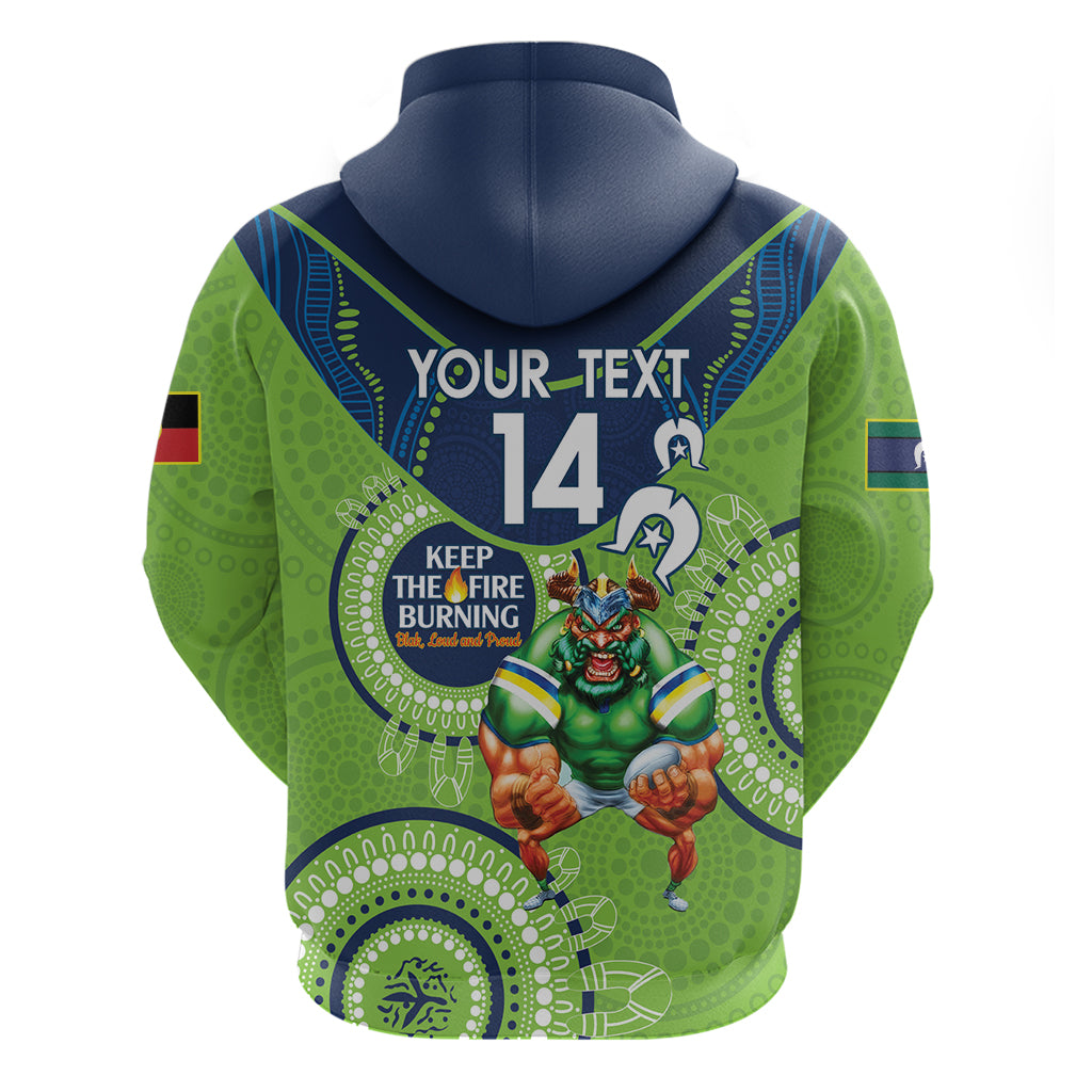 Custom NRL Raiders NAIDOC Week Zip Hoodie Keep The Fire Burning Indigenous Art