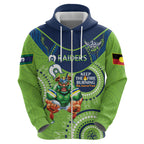 Custom NRL Raiders NAIDOC Week Zip Hoodie Keep The Fire Burning Indigenous Art